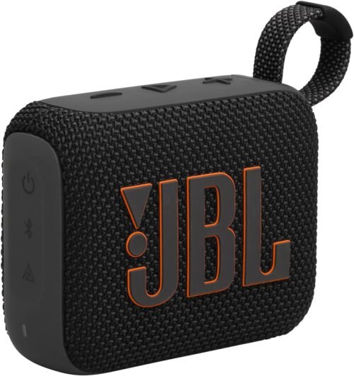 JBL Go 4 - Haut-parleur Bluetooth ultra-portable, étanche à l'eau et à la poussière, son Big Pro avec des basses percutantes, batterie intégrée de 7 heures, fabriquée en partie avec des matériaux recyclés (noir)