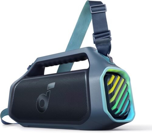 soundcore Boom 2 Plus By Anker, Outdoor Speaker, 140W, 2+2 Channel, BassUp 2.0, 20H Playtime, Fast Charge, IPX7 Waterproof, RGB Lights, Power Bank, Bluetooth 5.3, Portable for Outdoors, Camping, Beach