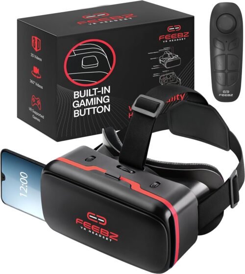 FEEBZ 3D VR Headset for Kids 2.0 - for iPhone & Android Phones | with 3D VR Videos & Apps Links | Virtual Reality Goggles Set for Beginners